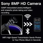 nexlenz Smart Camera Glasses–8MP Photo&Smooth 4K Video,AI Object Recognition,Real-Time Translation,Bluetooth Audio&Calls,Dual-Mic Noise Reduction,IP65 Half-Frame Design (bulelight)