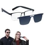 LIMU Gen 5 Smart Glasses, AI Glasses with Real-Time AI Interpreter - Open-Ear Bluetooth Glasses with Speakers, Aluminum-Magnesium Alloy Build, Auto On/Off, Magnetic Lenses for Women & Men