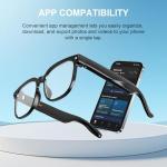 Tulbeys AI Smart Glasses with Camera, 8MP HD Camera Glasses with Video Recording Dual Mic, Real-time Translation & AI Voice Assistant, Identify Objects, IP65 Waterproof, Ideal for Travel & Meetings