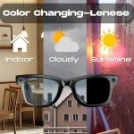 nexlenz Smart AI Glasses – 8MP Camera with EIS, Free AI Recognition, Real-Time Translation, Dual-Mic Noise Canceling, Bluetooth 5.3, WiFi Sharing, IP67 Waterproof (Color Changing Glasses)