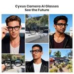 Cyxus AI Smart Camera Glasses, 8 MP Lens, 4K Photos & 1080P Video Recording AI Q&A Translation TR90 Frame Lightweight Bluetooth 5.4 Music/Calls Fast-Charge