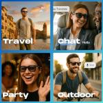 nexlenz Smart AI Glasses – 8MP Camera with EIS, Free AI Recognition, Real-Time Translation, Dual-Mic Noise Canceling, Bluetooth 5.3, WiFi Sharing, IP67 Waterproof (Color Changing Glasses)