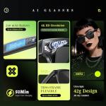 JPRTJY Latest AI Smart Glasses with 4K Camera – Hands-Free Video Recording, Open-Ear Audio & Wireless Connection for Vlog, Driving, Outdoor, Daily Life,Midnight Black