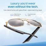 LIMU Gen 5 AI Translation Smart Sunglasses - AI Glasses with Real-Time AI Interpreter, Open-Ear Bluetooth Audio for Calls & Music, Premium 33 g Metal Frame, Travel & Business Ready for Women & Men