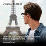 Cyxus AI Smart Camera Glasses, 8 MP Lens, 4K Photos & 1080P Video Recording AI Q&A Translation TR90 Frame Lightweight Bluetooth 5.4 Music/Calls Fast-Charge