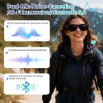 Hyliaty AI Smart Glasses with Camera, HD 800W Anti-Shake Camera Glasses Bluetooth Sunglasses for Men Women 32Gb Support Chart GPT, WiFi, AI Voice Assistant, Real-Time Translation, Music (Black)