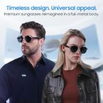 LIMU Gen 5 AI Translation Smart Sunglasses - AI Glasses with Real-Time AI Interpreter, Open-Ear Bluetooth Audio for Calls & Music, Premium 33 g Metal Frame, Travel & Business Ready for Women & Men