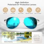 EarlySincere AI Smart Glasses, Smart Translation Glasses That Support 164 Language Translation, IP65 Waterproof Smart Sunglasses, Classic Aviator Sunglasses with Voice Assistant/AI Call/Chat GPT