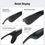 Photochromic Smart Glasses for Men & Women, Bluetooth 5.3 Sports Sunglasses with Hands-Free Calls, Open-Ear Speaker, Polarized UV400, IPX5 Waterproof, Magnetic Charging for Running Cycling(Black/Grey)