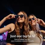 AI Smart Glasses with 4K HD Camera for Photos & Videos, Hands-Free Vlog Recording, Powered by ChatGPT, Open-Ear Audio, Ultra-Light Design for Outdoor, Pet & Kid Moments,wide-face design,Midnight Black