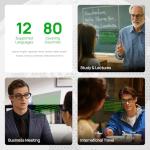 inmo Go Smart Glasses Invisible Teleprompter Glasses for Speech with AR Display, 11 Languages AI Translation Smartglasses for Men Women, Realtime Translator for Travel, Meeting, Trade, Business