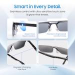 LIMU Gen 5 Smart Glasses, AI Glasses with Real-Time AI Interpreter - Open-Ear Bluetooth Glasses with Speakers, Aluminum-Magnesium Alloy Build, Auto On/Off, Magnetic Lenses for Women & Men