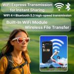 nexlenz Smart Camera Glasses–8MP Hands-Free Photo&Video,AI Object Recognition with Voice Feedback,Real-Time Translation,Bluetooth 5.3 Audio&Calls,IP67 Waterproof,Lightweight Red-White Frame