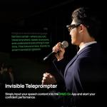 inmo Go Smart Glasses Invisible Teleprompter Glasses for Speech with AR Display, 11 Languages AI Translation Smartglasses for Men Women, Realtime Translator for Travel, Meeting, Trade, Business