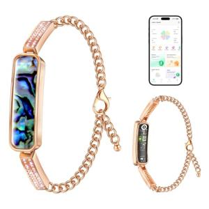 Valentines Day Gifts, Smart Bracelet for Women, Health Activity Fitness Trackers, 24/7 Heart Rate, HRV, Blood Oxygen & Stress Monitor, 24H Sleep Tracker for iOS & Android, No Subscription, Blue