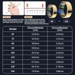Ring Health Tracker for Women Men, Fitness Tracker with Heart Rate, Blood Oxygen, Sleep Monitor, Calories, Step Counter, IP68 Waterproof Smart Ring for iPhone & Android, No Subscription Fee (Gold, 9#)