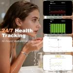 Valentines Day Gifts, Smart Bracelet for Women, Health Activity Fitness Trackers, 24/7 Heart Rate, HRV, Blood Oxygen & Stress Monitor, 24H Sleep Tracker for iOS & Android, No Subscription, Blue