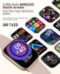 Smart Watches for Women with Blood Pressure, 2.06" AMOLED Touchscreen, 118 Sports Modes, Fitness Tracker with Heart Rate Sleep Blood Oxygen Monitor, IP68 Waterproof, Compatible with iPhone and Android