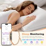 Valentines Day Gifts, Smart Bracelet for Women, Health Activity Fitness Trackers, 24/7 Heart Rate, HRV, Blood Oxygen & Stress Monitor, 24H Sleep Tracker for iOS & Android, No Subscription, Blue