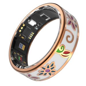 VAMOTRA Enamel Craft Smart Ring for Women & Men, No Subscription Fitness Tracker with Heart Rate, Sleep Tracking, SpO2 – IP68 for iOS & Android (Enamel Color, 12)