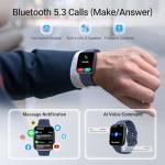 Smart Watches for Women/Men Android iPhone, [1.85" AMOLED Screen] Smartwatch Fitness Tracker 3ATM Waterproof with Bluetooth Calls, AI Control, Heart Rate/SpO2/Sleep Monitor, 7 Days Battery