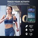 RIFESI Valentine's Day Gifts, Smart Ring for Women & Men - Titanium Fitness Ring with Heart Rate, Sleep, Step & SpO2 Monitor, Stress & HRV Tracking, 7-Day Battery, 16ATM Waterproof — No Subscription