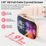 Smart Watches for Men Women, 1.91" HD Curve Screen Smartwatch (Answer/Make Call), Fitness Tracker with Heart Rate/Sleep Monitor, Pedometer, 100+ Sport Modes, Smart Watch for Android iPhone (Pink)