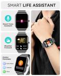 Haulvean Smart Watch for Women Men, Fitness Tracker Watch for Android Phones iPhone Compatible, 1.85" Smart Watches for Women Men, 110+ Sport Modes Smartwatch (2 Strap)