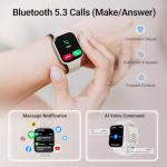 Smart Watches for Women/Men Android iPhone, [1.85" AMOLED Screen] Smartwatch Fitness Tracker 3ATM Waterproof with Bluetooth Calls, AI Control, Heart Rate/SpO2/Sleep Monitor, 7 Days Battery