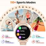 Hwagol Smart Watches for Women Android Phones iPhone Compatible(Bluetooth Call),1.39'' Round Fitness Tracker Heart Rate/SpO2/Sleep Monitor,100+Sport Modes Pedometer