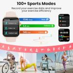 Smart Watches for Men Women, 1.91" HD Curve Screen Smartwatch (Answer/Make Call), Fitness Tracker with Heart Rate/Sleep Monitor, Pedometer, 100+ Sport Modes, Smart Watch for Android iPhone (Pink)