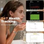 RIFESI Smart Bracelet for Women, Valentine's Day Gifts, Health Activity Fitness Trackers, 24/7 Heart Rate, HRV, Blood Oxygen & Stress Monitor, 24H Sleep Tracker, Free APP for iOS & Android, Blue