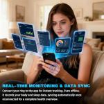 S SECRETTOP Fitness Tracker Ring for Women Men - Smart Ring with Heart Rate, Blood Oxygen, Sleep Tracker, IP68 Waterproof Activity Tracker (Silver 8)