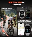 LIGE DM6 GPS Military Smart Watch for Men, 2.13'' AMOLED Always on Display Fitness Tracker, LED Flashlight/Compass/600 mAh Battery/IP68 Waterproof Smartwatch, 170+ Sports Smartwatches for Android iOS