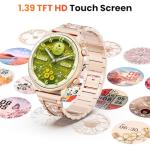 Hwagol Smart Watches for Women Android Phones iPhone Compatible(Bluetooth Call),1.39'' Round Fitness Tracker Heart Rate/SpO2/Sleep Monitor,100+Sport Modes Pedometer