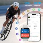 Smart Watches for Women/Men Android iPhone, [1.85" AMOLED Screen] Smartwatch Fitness Tracker 3ATM Waterproof with Bluetooth Calls, AI Control, Heart Rate/SpO2/Sleep Monitor, 7 Days Battery