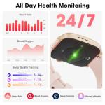 Smart Watches for Men Women, 1.91" HD Curve Screen Smartwatch (Answer/Make Call), Fitness Tracker with Heart Rate/Sleep Monitor, Pedometer, 100+ Sport Modes, Smart Watch for Android iPhone (Pink)