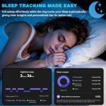 S SECRETTOP Fitness Tracker Ring for Women Men - Smart Ring with Heart Rate, Blood Oxygen, Sleep Tracker, IP68 Waterproof Activity Tracker (Silver 8)