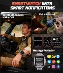 LIGE DM6 GPS Military Smart Watch for Men, 2.13'' AMOLED Always on Display Fitness Tracker, LED Flashlight/Compass/600 mAh Battery/IP68 Waterproof Smartwatch, 170+ Sports Smartwatches for Android iOS