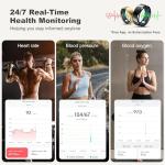 RIFESI Smart Ring for Women Men, Fashion Minimalist Fitness Ring & Sleep Tracker Ring with Heart Rate, Blood Pressure,5ATM Waterproof Health Ring,Gifts for Women Men Gift,No Subscription (Black,8)