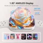 Smart Watches for Women/Men Android iPhone, [1.85" AMOLED Screen] Smartwatch Fitness Tracker 3ATM Waterproof with Bluetooth Calls, AI Control, Heart Rate/SpO2/Sleep Monitor, 7 Days Battery