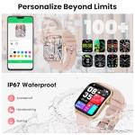 Smart Watches for Men Women, 1.91" HD Curve Screen Smartwatch (Answer/Make Call), Fitness Tracker with Heart Rate/Sleep Monitor, Pedometer, 100+ Sport Modes, Smart Watch for Android iPhone (Pink)