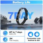 Smart Bracelet for Women, Health Activity Fitness Trackers, 24/7 Heart Rate, Blood Oxygen & Stress Monitor, 24H Sleep Tracker, Smart Wristband with Free APP 2 Bands, Valentine’s Day Gift for Women