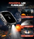 LIGE DM6 GPS Military Smart Watch for Men, 2.13'' AMOLED Always on Display Fitness Tracker, LED Flashlight/Compass/600 mAh Battery/IP68 Waterproof Smartwatch, 170+ Sports Smartwatches for Android iOS