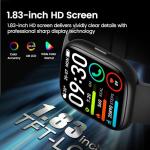 Smart Watch with Alexa Built-in, 1.83" HD Touchscreen Fitness Tracker with Bluetooth Calling, Fitness Watch with Heart Rate/Sleep Monitor, 120+ Sports Modes, IP68 Waterproof Smartwatch for Android iOS