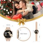 Hwagol Smart Watches for Women Android Phones iPhone Compatible(Bluetooth Call),1.39'' Round Fitness Tracker Heart Rate/SpO2/Sleep Monitor,100+Sport Modes Pedometer