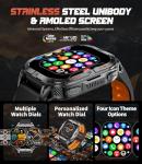 LIGE DM6 GPS Military Smart Watch for Men, 2.13'' AMOLED Always on Display Fitness Tracker, LED Flashlight/Compass/600 mAh Battery/IP68 Waterproof Smartwatch, 170+ Sports Smartwatches for Android iOS