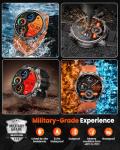 Military Smart Watches for Men, 1.91" Men's Smart Watch with 1000mAh/5 ATM Waterproof/LED Flashlight/110+ Sport Modes/Heart Rate/SpO2/Sleep Monitor, Fitness Tracker Watch for Android & iPhone (Black)