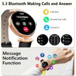 uaue Smart Watches for Women Android IOS, 1.2'' AMOLED Ultra-Clear Screen Fitness Trackers with Bluetooth Call (Answer/Make), Smartwatch with Heart Rate,Sleep Monitor, IP68 Waterproof,100+ Sports Mode