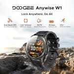 DOOGEE Anywise W1 Mens Smart Watch, 5ATM Dual-Band GPS Fitness Tracker, 1.43'' Smart Watches for Android and iPhone, 170+ Sports Modes, Answer/Make Calls/18 Days Battery/Led Flashlight/Compass/2 Strap